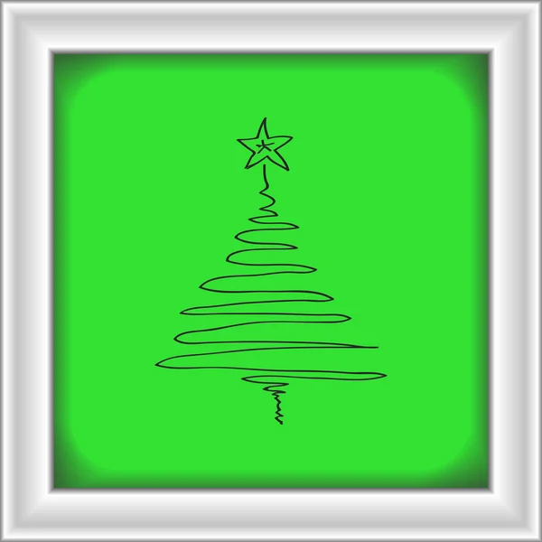 Garabato simple de un árbol de Navidad — Vector de stock