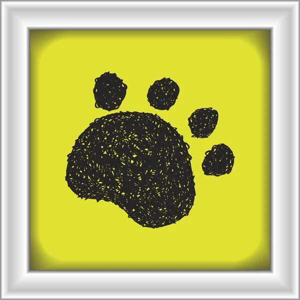 Simple doodle of a paw print — Stock Vector