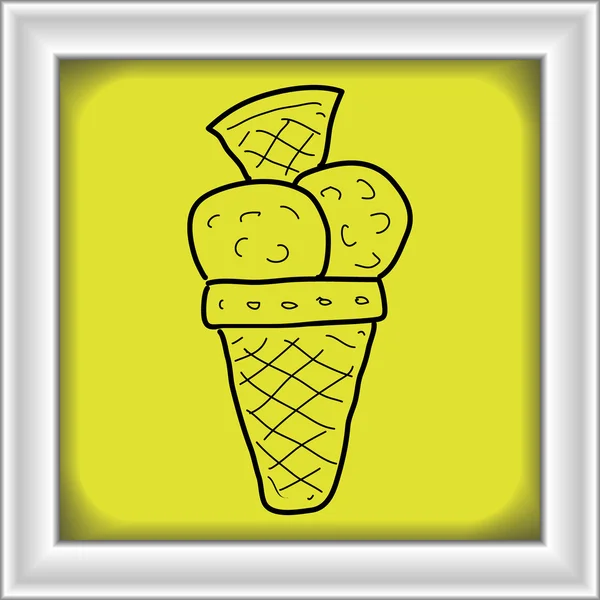 Simple doodle of an ice cream — Stock Vector