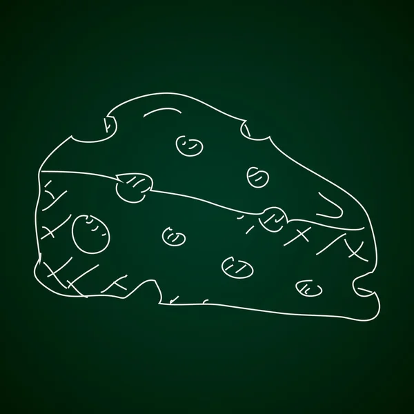 Enkla doodle för en skiva ost — Stock vektor