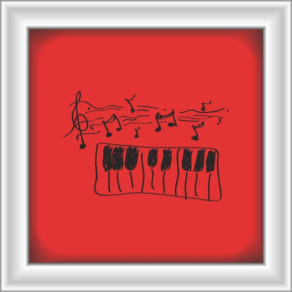 Enkla doodle av ett piano — Stock vektor