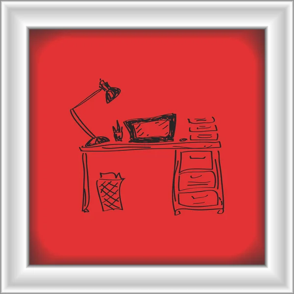 Simple gribouillage d'un bureau — Image vectorielle