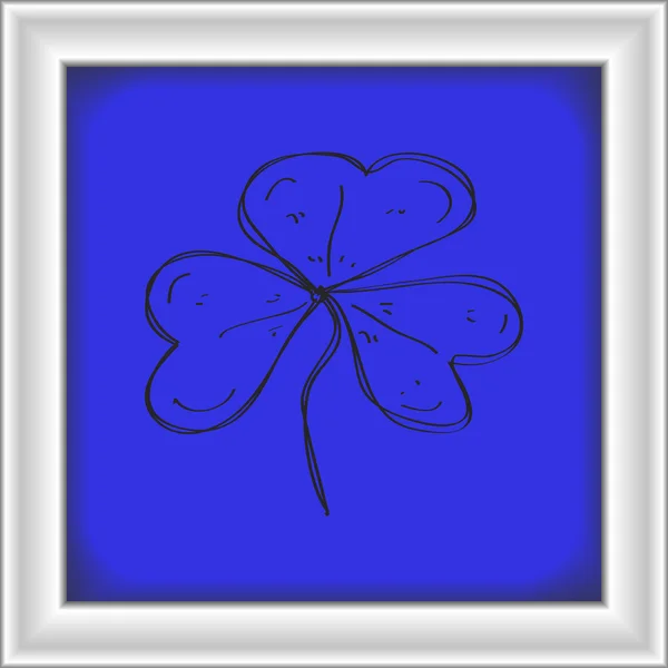 Jednoduchý doodle Leaf clover — Stockový vektor