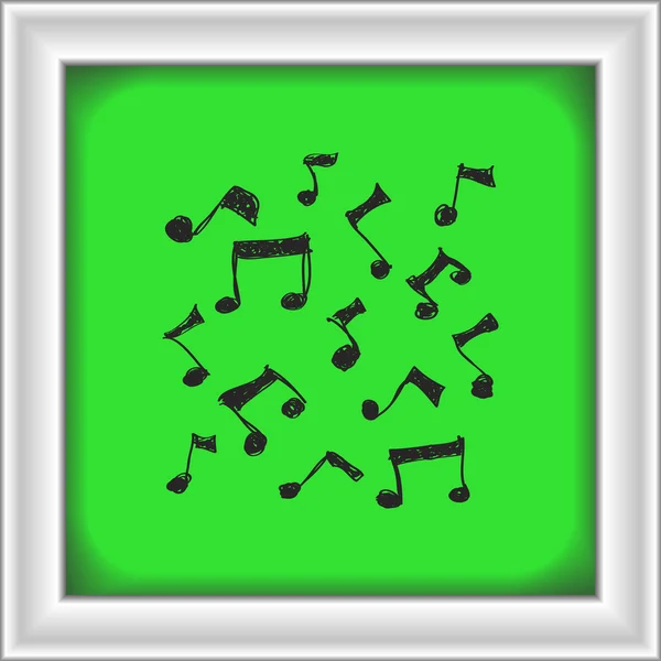 Simple garabato de algunas notas musicales — Vector de stock