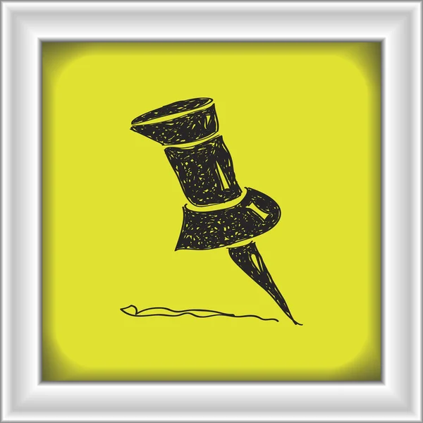 Eenvoudige doodle van een tekening pin — Stockvector