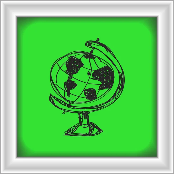 Simple gribouillage d'un globe — Image vectorielle