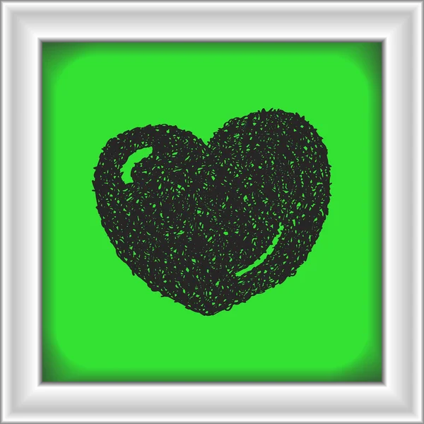 Bir kalp basit doodle — Stok Vektör