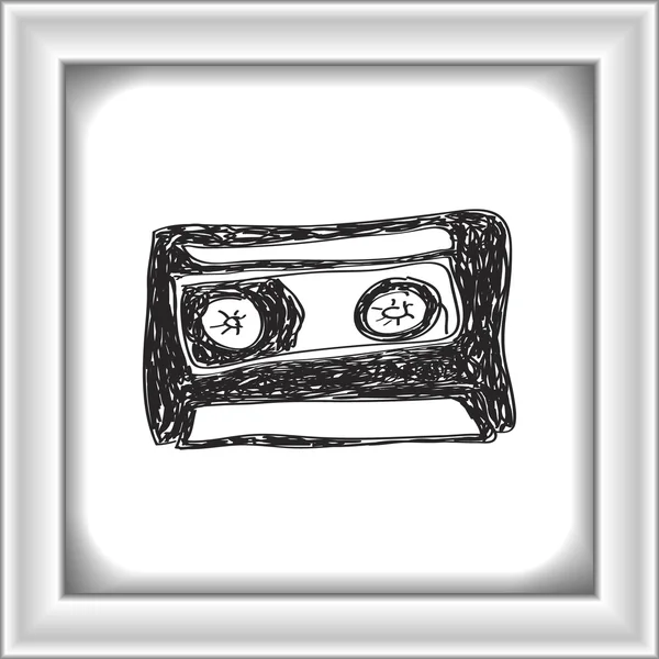 Eenvoudige doodle van een cassette — Stockvector