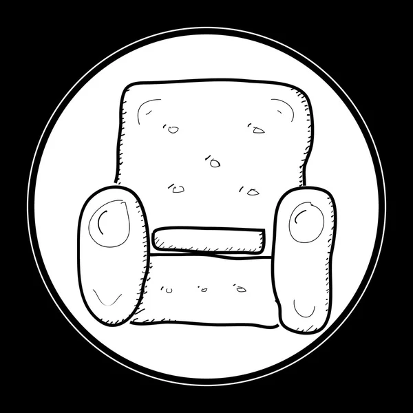 Garabato simple de un sillón — Vector de stock