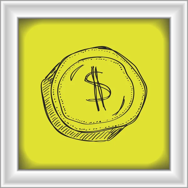 Simple gribouillage d'un dollar — Image vectorielle