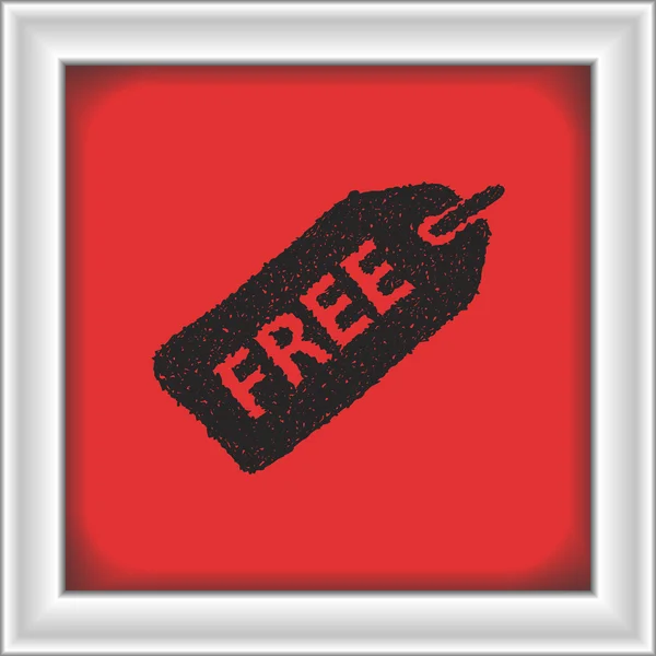 Simple doodle of a tag saying free — Stock Vector