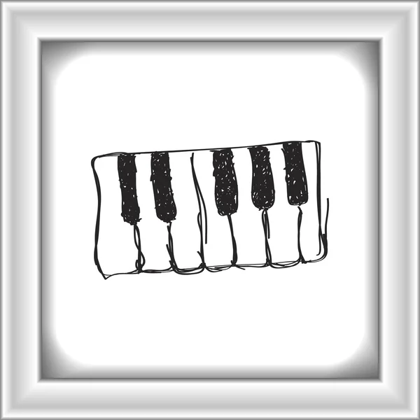 Simple garabato de teclas de piano — Vector de stock