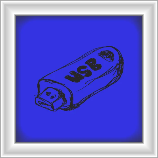 Garabato simple de una memoria USB — Archivo Imágenes Vectoriales
