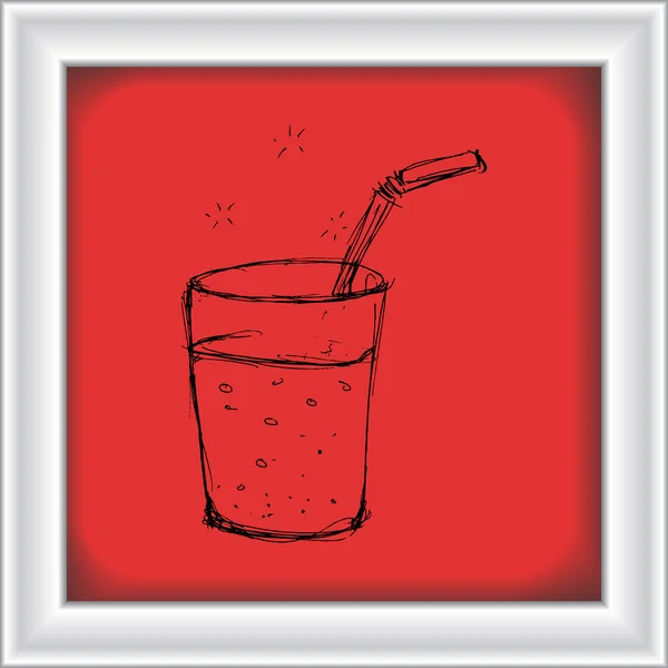 Illustrazione di un bicchiere con una cannuccia — Vettoriale Stock