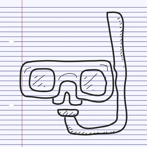 Eenvoudige doodle van een snorkel — Stockvector