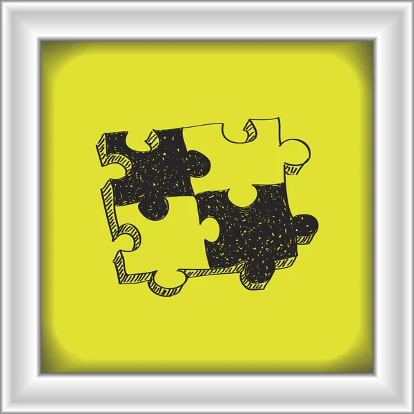 Simplu doodle de o piesă jigsaw — Vector de stoc