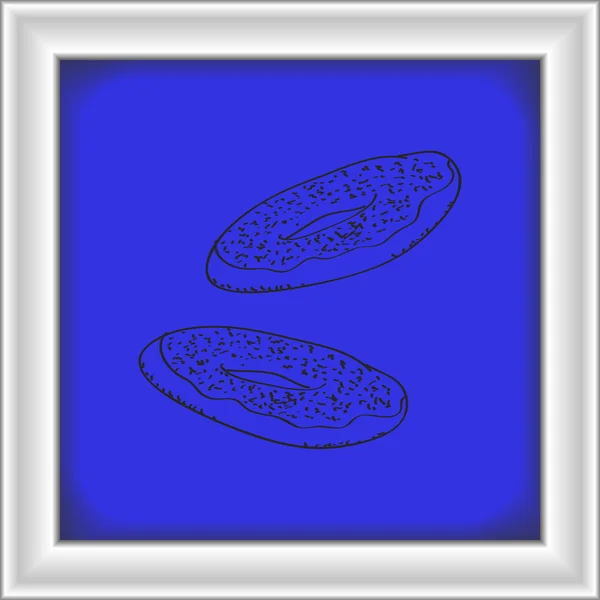 Simple gribouillage d'un beignet — Image vectorielle