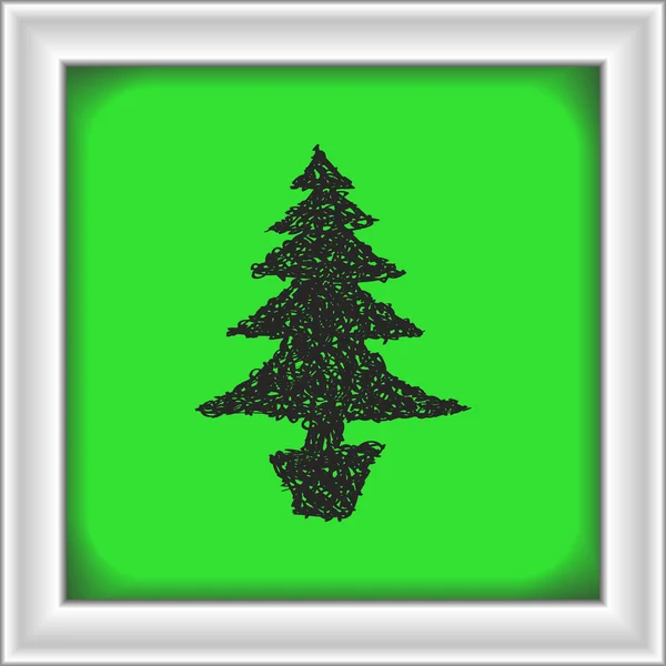 Simple doodle of a christmas tree — Stock Vector