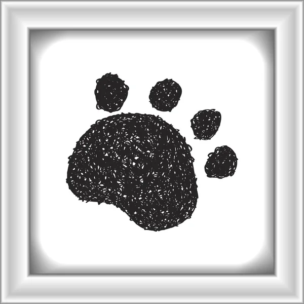 Simple doodle of a paw print — Stock Vector