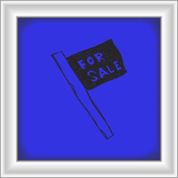 Απλή doodle του ένα πινακίδα "πωλείται" — Διανυσματικό Αρχείο