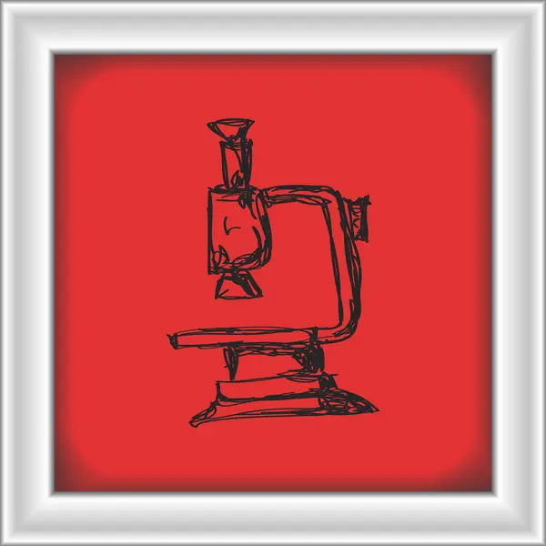 Eenvoudige doodle van een Microscoop — Stockvector