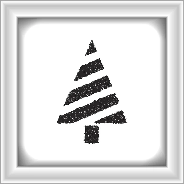 Garabato simple de un árbol de Navidad — Vector de stock