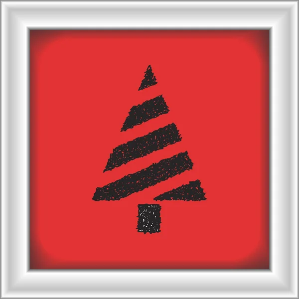 Bir Noel ağacı basit doodle — Stok Vektör