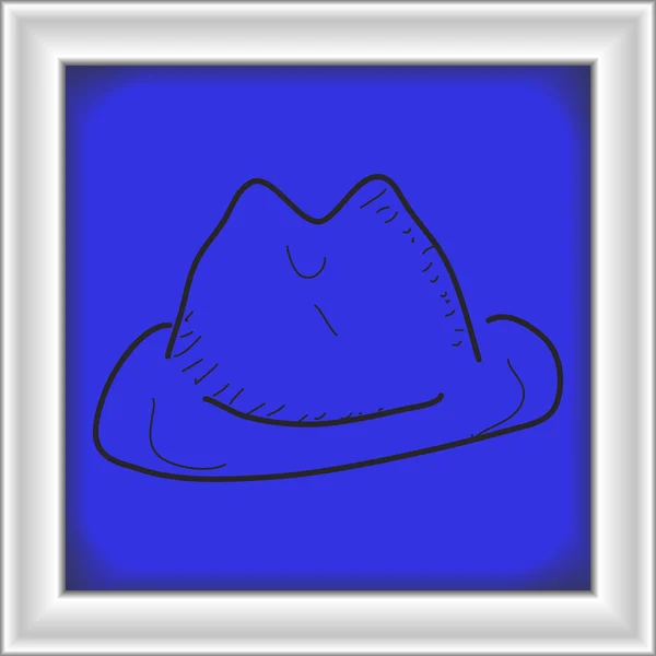 Simple garabato de un sombrero de vaquero — Vector de stock