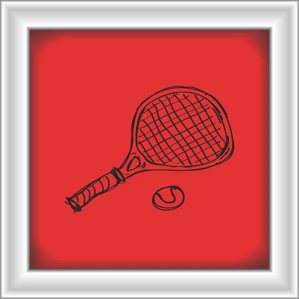 简便的涂鸦的网球拍 — 图库矢量图片