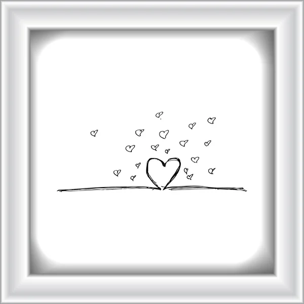 Doodle kärlek hjärta design — Stock vektor