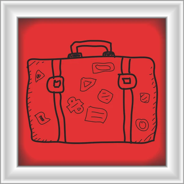 Enkla doodle i en resväska — Stock vektor