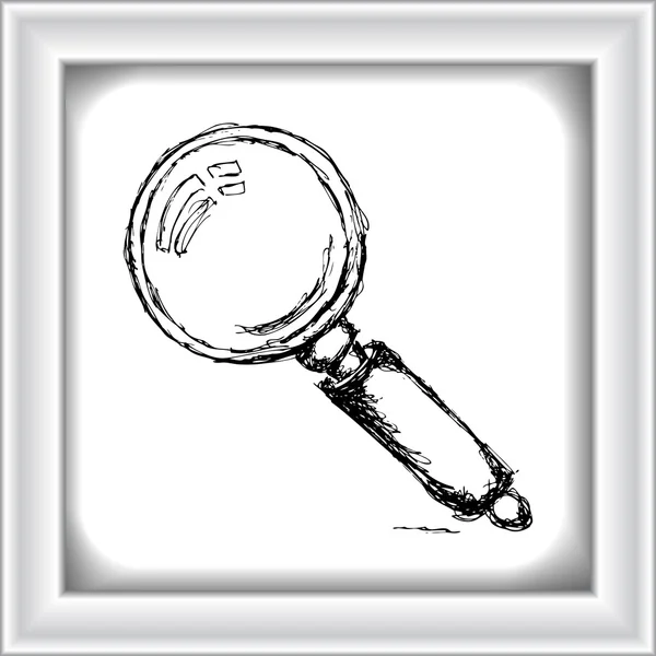 Sketch of a magnifying glass — Stock Vector