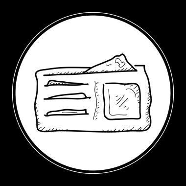 Bir cüzdan basit doodle
