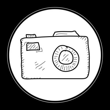 bir fotoğraf makinesinin basit doodle