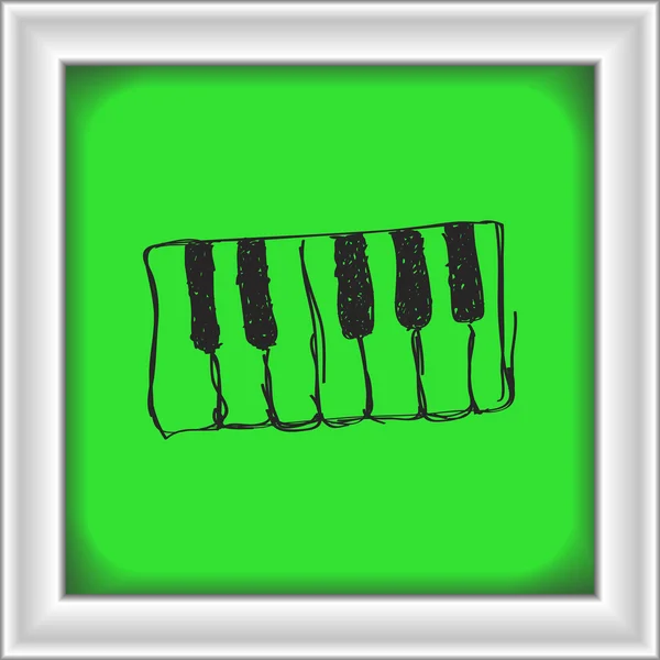 Enkla doodle för pianotangenter — Stock vektor