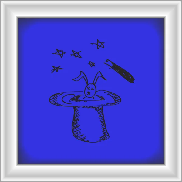 Enkla doodle för en magiska hatt — Stock vektor