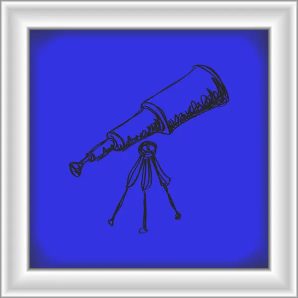 Simple gribouillage d'un télescope — Image vectorielle