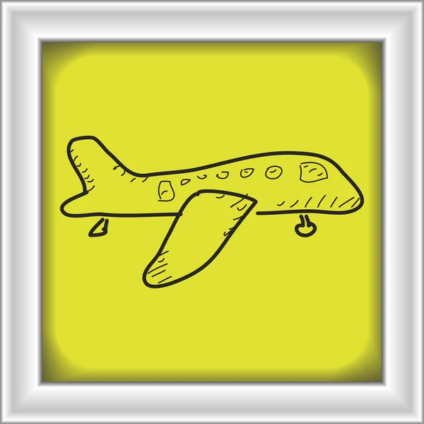 Einfaches Doodle eines Flugzeugs — Stockvektor