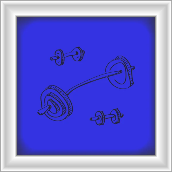 Απλή doodle του ένα dumbell — Διανυσματικό Αρχείο