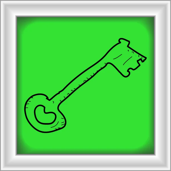 Garabato simple de una llave — Vector de stock