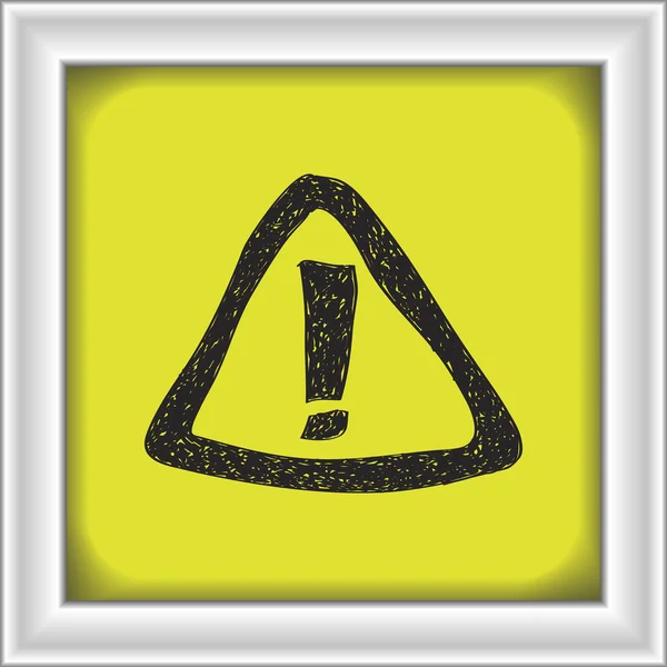 Simple doodle of a caution sign — Stock Vector