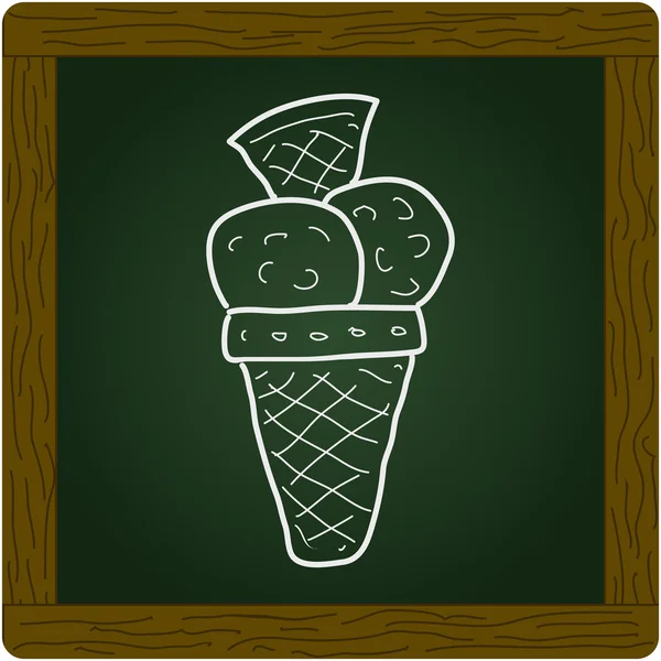 Doodle simples de um sorvete — Vetor de Stock