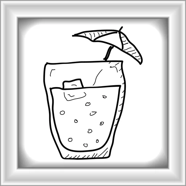 简便的涂鸦的一杯鸡尾酒 — 图库矢量图片