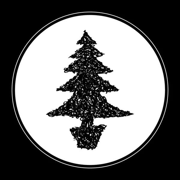 Simple gribouillage d'un arbre de Noël — Image vectorielle