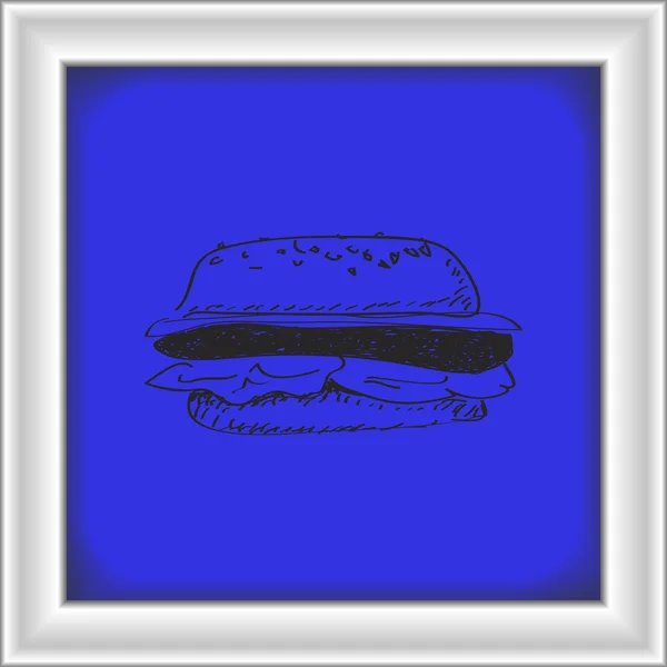 Simple garabato de una hamburguesa — Vector de stock
