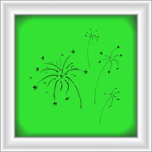 Conjunto de fuegos artificiales estilo dibujos animados — Vector de stock