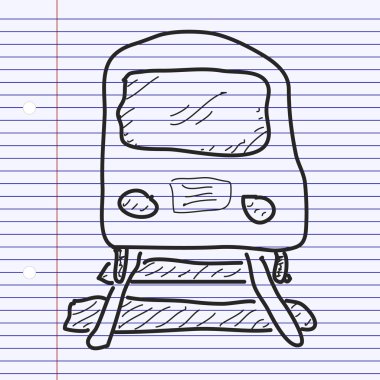 Bir trenin basit doodle