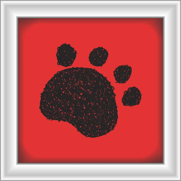 Simple doodle of a paw print — Stock Vector