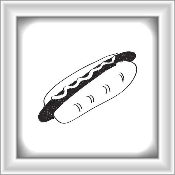 Doodle sederhana dari hotdog - Stok Vektor
