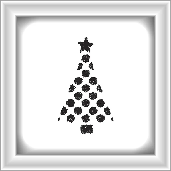 Einfaches Doodle eines Weihnachtsbaums — Stockvektor